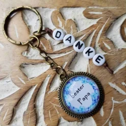 Schlüsselanhänger Cabochon 20mm bester Papa Danke