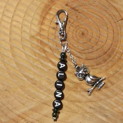 Schlüsselanhänger Eule personalisierbar mit Namen – Geschenk zur Einschulung & Kindergeburtstag