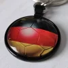 Schlüsselanhänger Fußball Deutschland schwarz – Hochwertiger Glascabochon Fanartikel