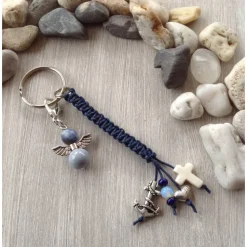 Schlüsselanhänger 'Glaube, Liebe, Hoffnung' mit Engelcharm