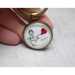 Schlüsselanhänger Set Paar Herz – Lustiges Geschenk für Verliebte & Paare mit Humor