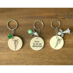 Schlüsselanhänger zur Einschulung / Schulanfang / Anhänger Schultüte (Kleeblatt, Perlenengel)