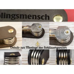 Schlüsselorganizer Leder Gravur. Monogrammed/Name Schlüsselanhänger. Personalisierter Schlüsselanhänger mit Gravur. Gesc
