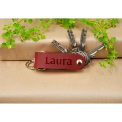 Schlüsselorganizer Leder Gravur. Monogrammed/Name Schlüsselanhänger. Personalisierter Schlüsselanhänger mit Gravur. Gesc