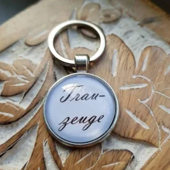 Schlüsselsanhänger Trauzeuge Hochzeit schwarz weiß Cabochon silberfarbe Fassung 25mm Gastgeschenk