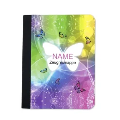 Schmetterling Zeugnismappe personalisiert | Zeugnismappe Mädchen | Zeugnismappe mit Namen | Urkundenmappe Schmetterlinge