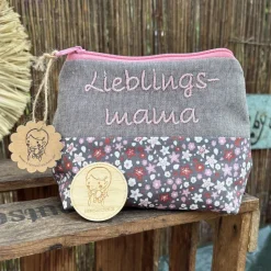 Schminktasche Lieblingsmama – Handgenähte Kosmetiktasche als Geschenk für Mama