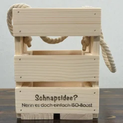 Schnapstasche natur, Schnapsträger, Geschenk, Flaschenträger,