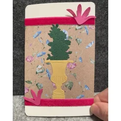 Schöne Grußkarte, Handarbeit mit Umschlag, Motiv Blumen