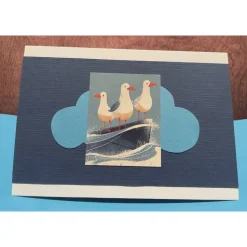 Schöne Karte, Meer, See, Möwe, Handarbeit mit Umschlag