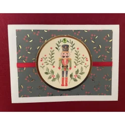 Schöne Karte Weihnachten, Nussknacker, Handarbeit mit Umschlag