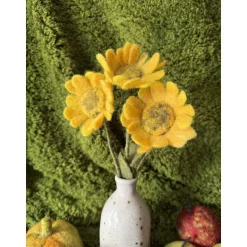 Schöne Sonnenblume Sonnenblumenstrauß Wollfilz Herbstdeko Erntedankfest