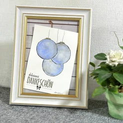 Schöne Weihnachtskarte - kleines DANKESCHÖN - handgemalte Karte (A6) mit hochwertigen Aquarellfarben und