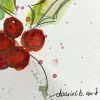 Schöne Weihnachtskarte mit Stechpalme - handgemalte Karte (A6) mit hochwertigen Aquarellfarben
