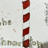Schöne Weihnachtskarte mit Candycane - Frohe Weihnachten - handgemalte Karte (A6) mit hochwertigen Aquarellfarben