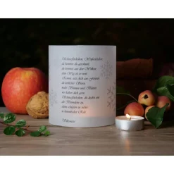 Schneeflöckchen Weißröckchen Gedicht auf Transparentpapier Lichthülle in schwarz-weiß
