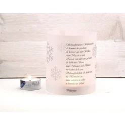 Schneeflöckchen Weißröckchen Gedicht auf Transparentpapier Lichthülle in schwarz-weiß