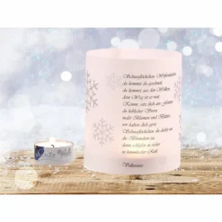 Schneeflöckchen Weißröckchen Gedicht auf Transparentpapier Lichthülle in schwarz-weiß