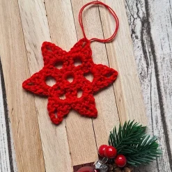 Schneeflocke und Stern, gehäkelt ~ Baumschmuck Weihnachten ~ Geschenkanhänger ~ Deko