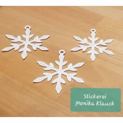 Schneeflocke, weiß, gestickt in Lace-Stickerei