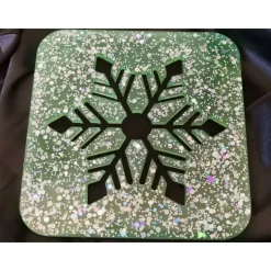 Schneeflocke Weihnachten Untersetzer Tischdekoration Fensterdekoration Weihnachtsdekoration aus Resin | Epoxidharz | Kun