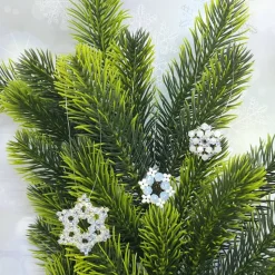 Schneeflocken / Eiskristalle aus Kristallglasperlen – groß (3er Set) als Weihnachtsdeko