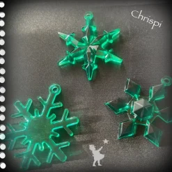 Schneeflocken aus Resin Gießharz grün