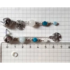 SCHNEEFLOCKEN-Ohrringe AQUAMARIN APATIT JADE Edelstein Geburtsstein MÄRZ WASSERMANN FISCHE JUNGFRAU WAAGE Winter Schmuck