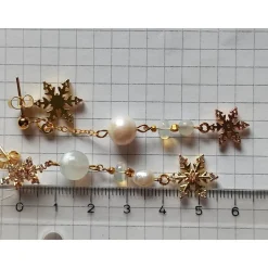 SCHNEEFLOCKEN-Ohrringe MONDSTEIN Welo-OPAL PERLE Geburtsstein JUNI OKTOBER KREBS Winter Braut Schmuck teilw. vergoldet