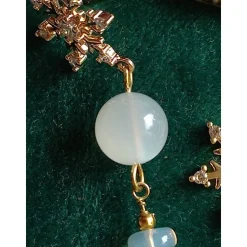 SCHNEEFLOCKEN-Ohrringe MONDSTEIN Welo-OPAL PERLE Geburtsstein JUNI OKTOBER KREBS Winter Braut Schmuck teilw. vergoldet