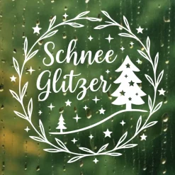 Schneeglitzer Winter Aufkleber Fensterbild für die Weihnachts- und Adventszeit