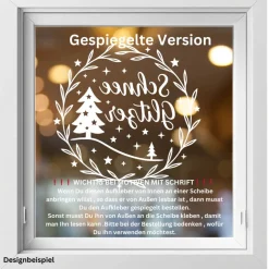 Schneeglitzer Winter Aufkleber Fensterbild für die Weihnachts- und Adventszeit