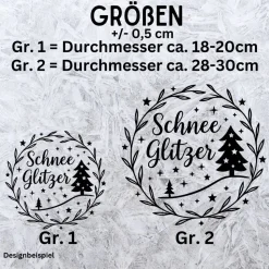 Schneeglitzer Winter Aufkleber Fensterbild für die Weihnachts- und Adventszeit