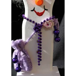 Schneemann LADY SNOWMAN Figur aus recyceltem Holz Herbstdeko Weihnachtsdeko Künstlerfigur Winterdeko Geldgeschenk