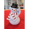 Schneemann mit Hut und Schal - Keramik - Sammelfigur - Winterdekoration -