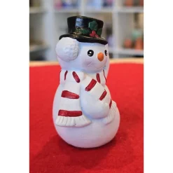 Schneemann mit Hut und Schal - Keramik - Sammelfigur - Winterdekoration -