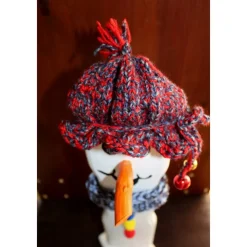 Schneemann SCOTTY SNOWMAN Figur aus recyceltem Holz Herbstdeko Weihnachtsdeko Künstlerfigur Winterdeko Geschenk