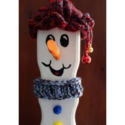 Schneemann SCOTTY SNOWMAN Figur aus recyceltem Holz Herbstdeko Weihnachtsdeko Künstlerfigur Winterdeko Geschenk