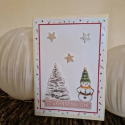 Schneemann Weihnachtsglückwunsch / Festliche Sterne Grußkarten / Christmas Time Karten / Weihnachtskarten / Weihnachten
