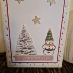 Schneemann Weihnachtsglückwunsch / Festliche Sterne Grußkarten / Christmas Time Karten / Weihnachtskarten / Weihnachten