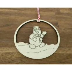 Schneemann-Anhänger aus Holz für die Winter-, Advents- und Weihnachtszeit / Fensterbild / Holzdeko