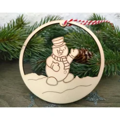 Schneemann-Anhänger aus Holz für die Winter-, Advents- und Weihnachtszeit / Fensterbild / Holzdeko