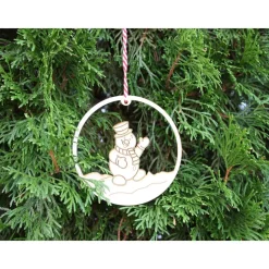 Schneemann-Anhänger aus Holz für die Winter-, Advents- und Weihnachtszeit / Fensterbild / Holzdeko