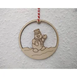 Schneemann-Anhänger aus Holz für die Winter-, Advents- und Weihnachtszeit / Fensterbild / Holzdeko