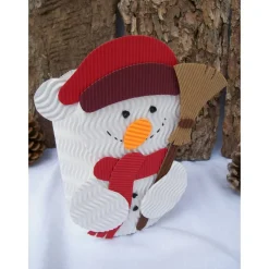 Schneemann-Geschenkbox, Weihnachtsgeschenk, Geschenkverpackung, Mitbringsel, Handarbeit aus Wellpappe