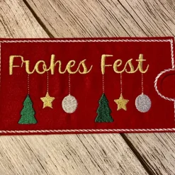 Schokohülle Weihnachten aus Filz, Geschenkverpackung, Schokoladenhülle Weihnachten, Tafel Schokolade, Kleinigkeit