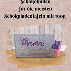 Schokoladenhülle aus Filz | Geschenkverpackung für Schokolade | Schokohülle Weihnachten | Nachhaltige Verpackung