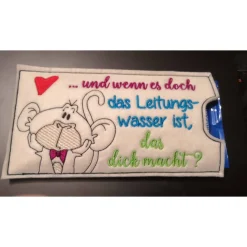 Schokoladenhülle aus Filz bestickt, rechteckig