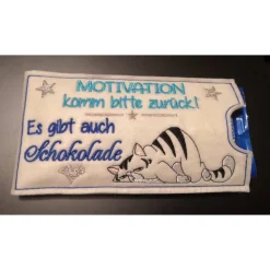 Schokoladenhülle aus Filz bestickt, rechteckig