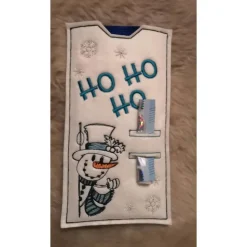 Schokoladenhülle aus Filz bestickt, rechteckig, Weihnachten